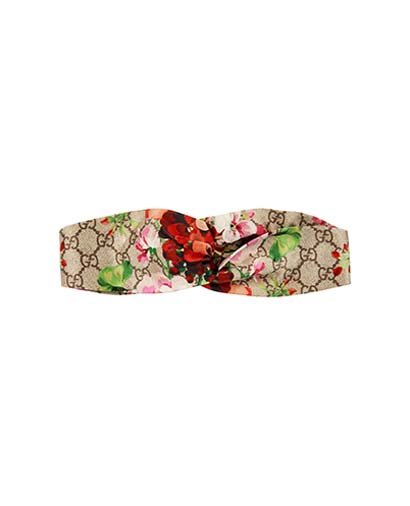Gucci Monogram Headband, £150, Accessories, Brown/Pink/Red, Silk, Front view
